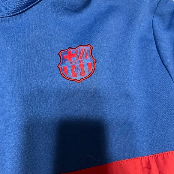 Nike Jacket Mens Blue FCB Barcelona Soccer Full Zip Warm Up Track Jacket XL - Picture 7 of 8